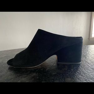 Vince Petra Black Suede Open-Toe Mules in Size 8.5
